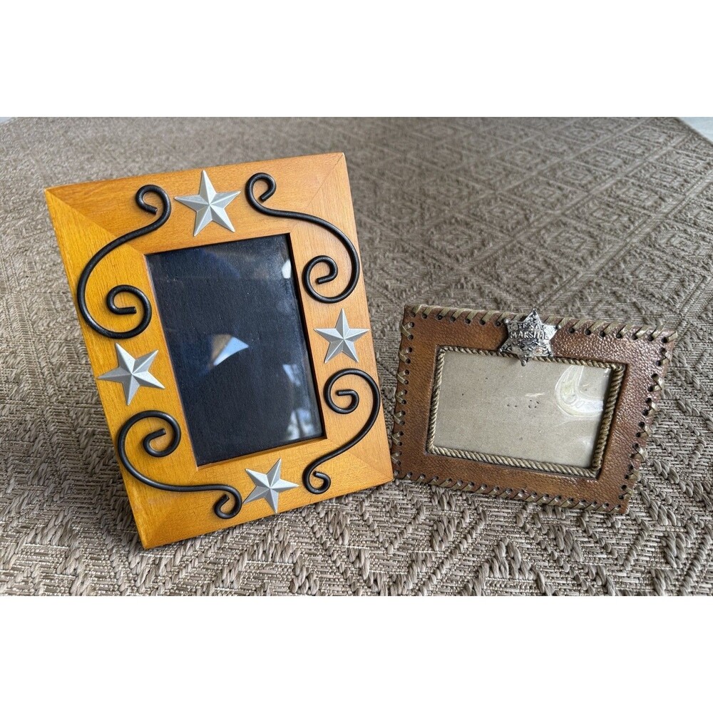Fetco Vintage Wood Picture Frame 4”x6” Rustic cowboy/western photo frame